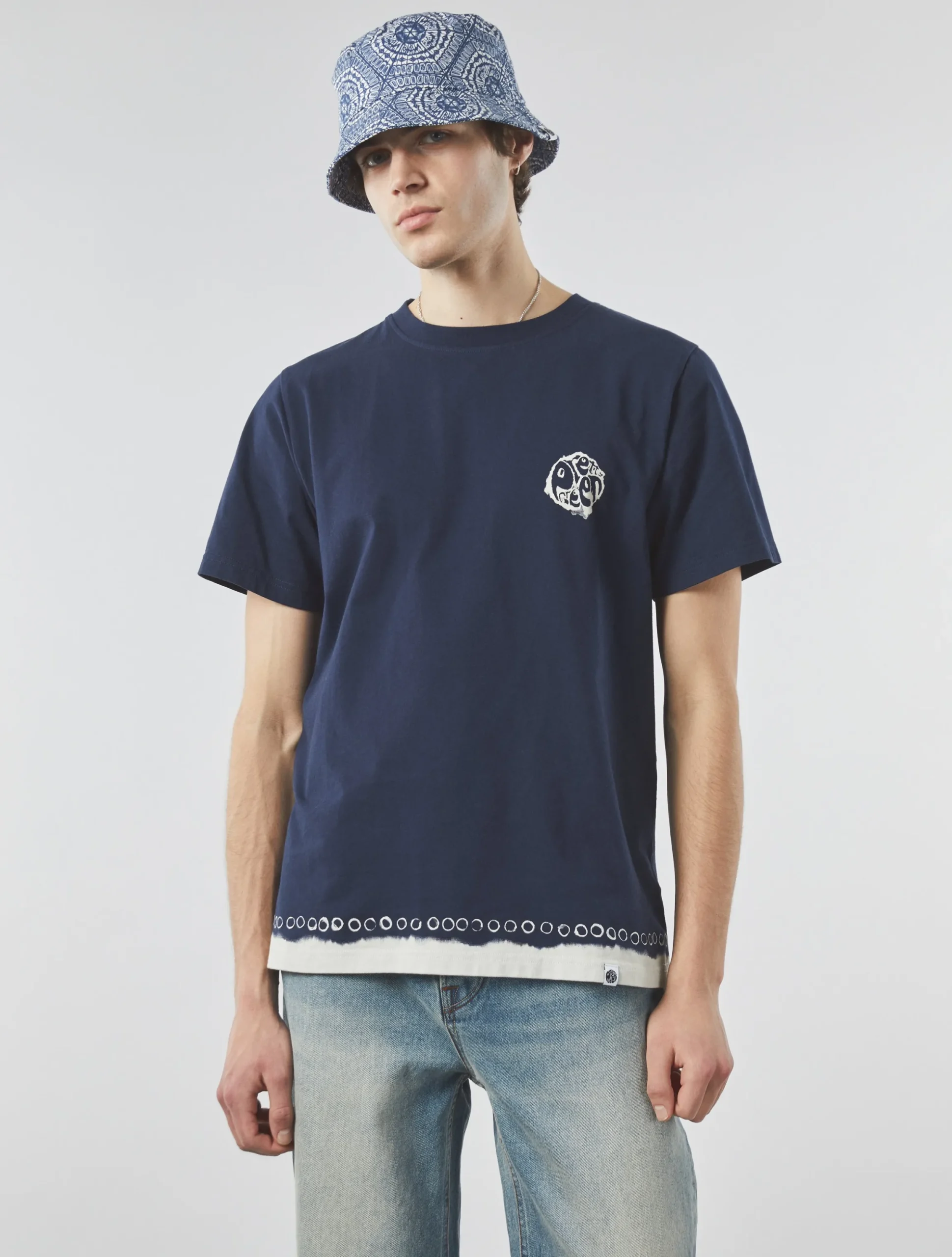 Pretty Green Anaheim Tie Dye T-shirt Navy Shop