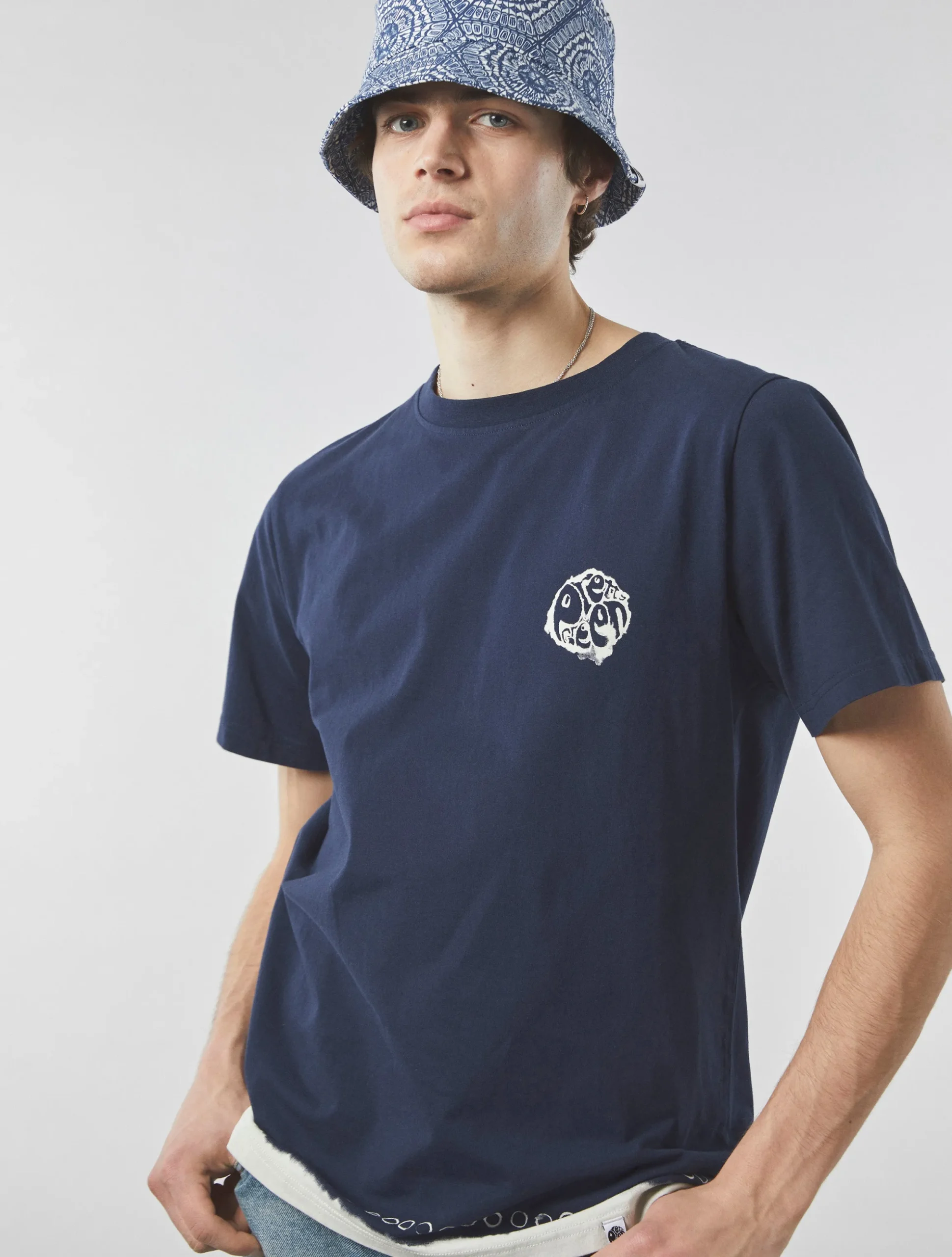 Pretty Green Anaheim Tie Dye T-shirt Navy Shop