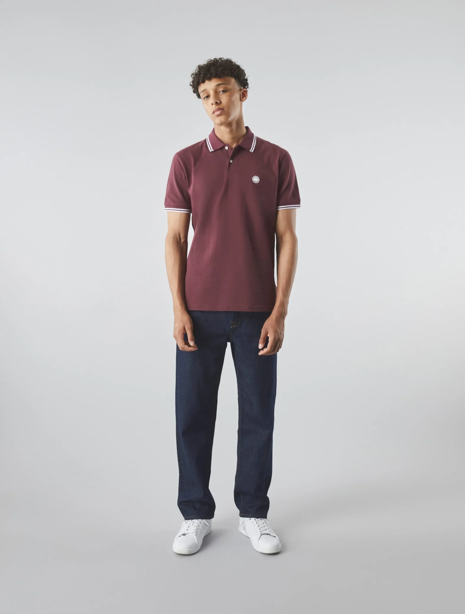 Pretty Green Barton Polo Shirt Burgundy Hot