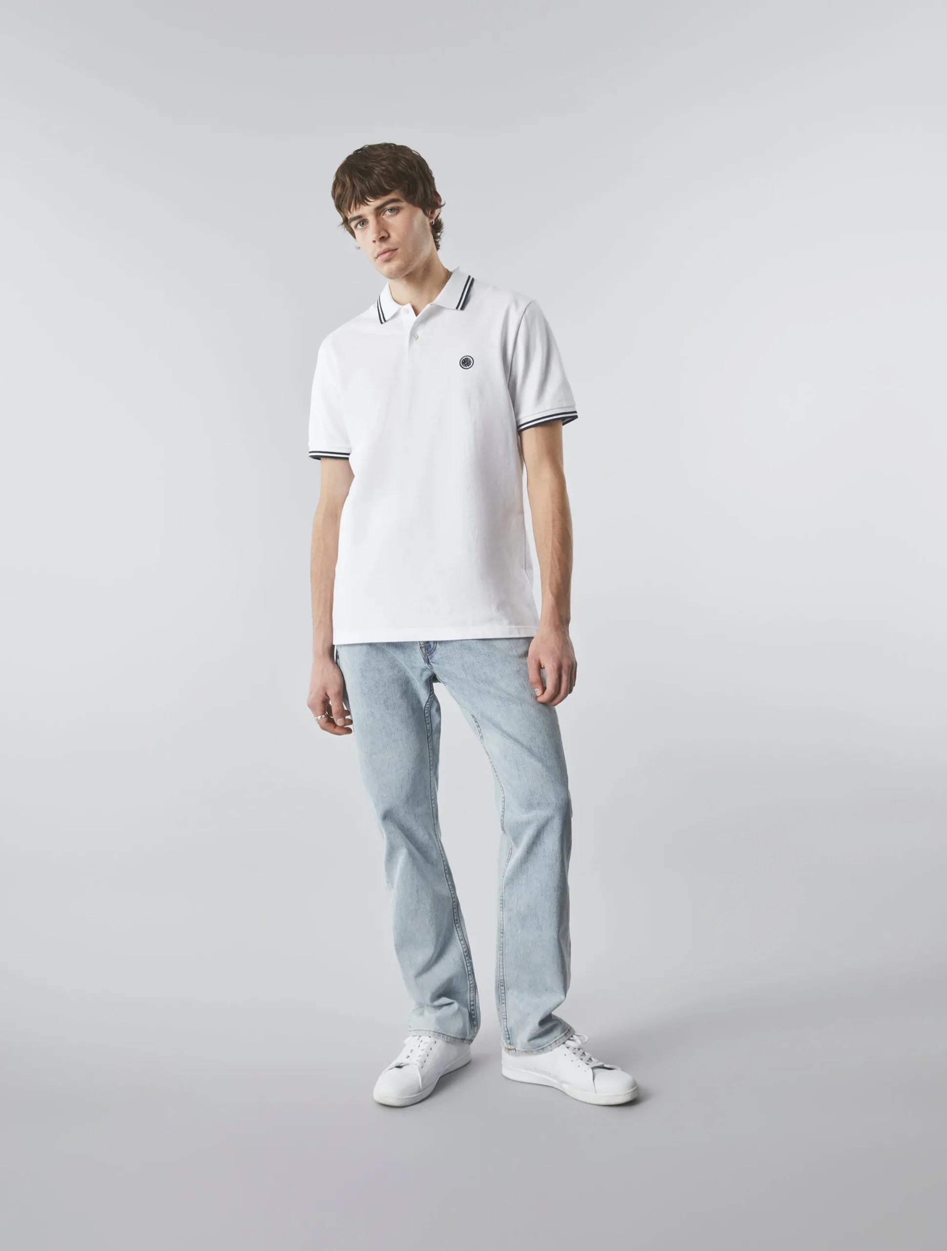 Pretty Green Barton Polo Shirt White Shop