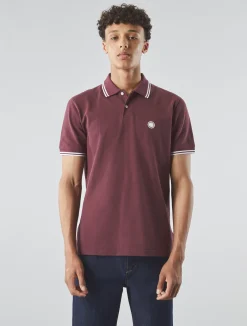Pretty Green Barton Polo Shirt Burgundy Hot