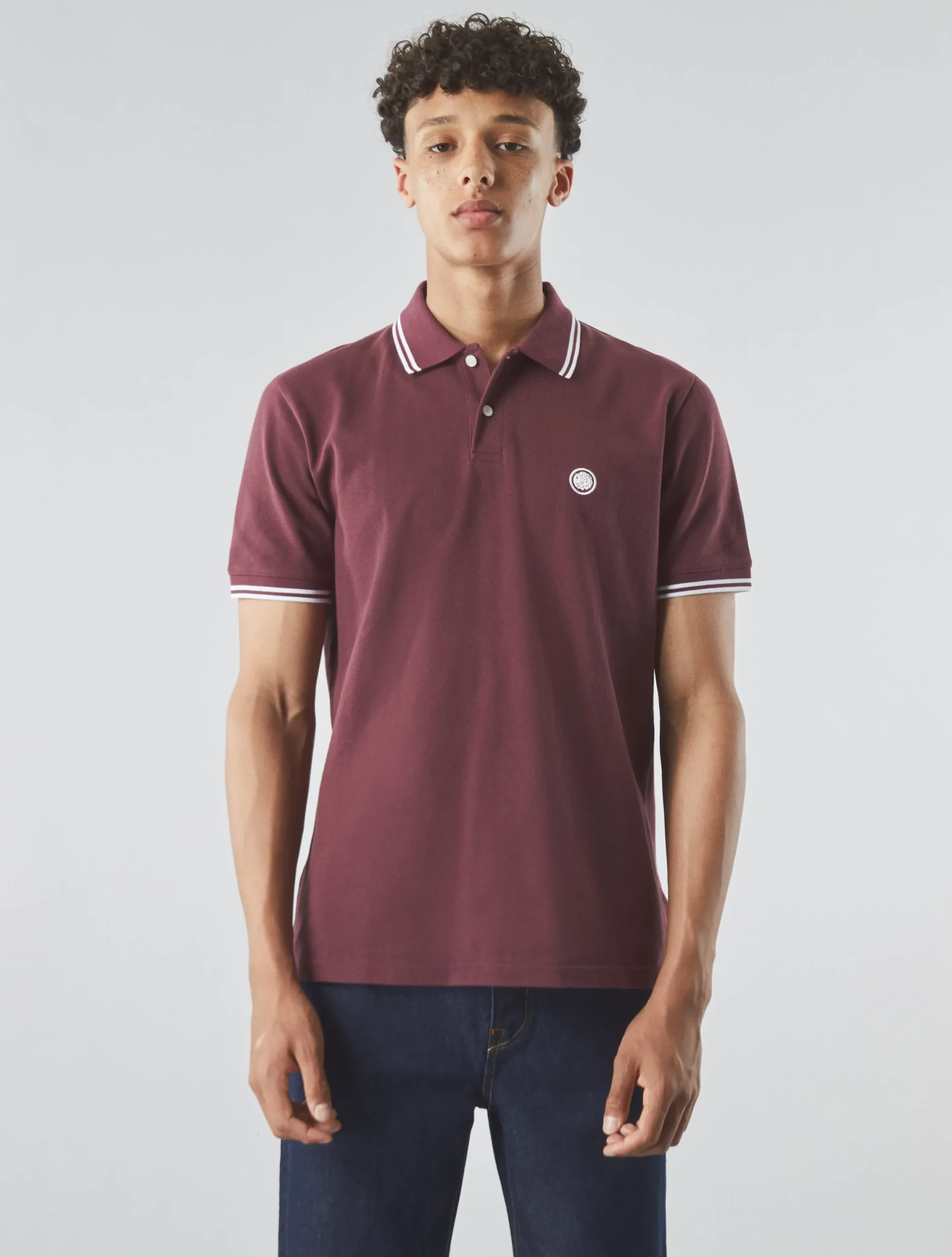 Pretty Green Barton Polo Shirt Burgundy Hot