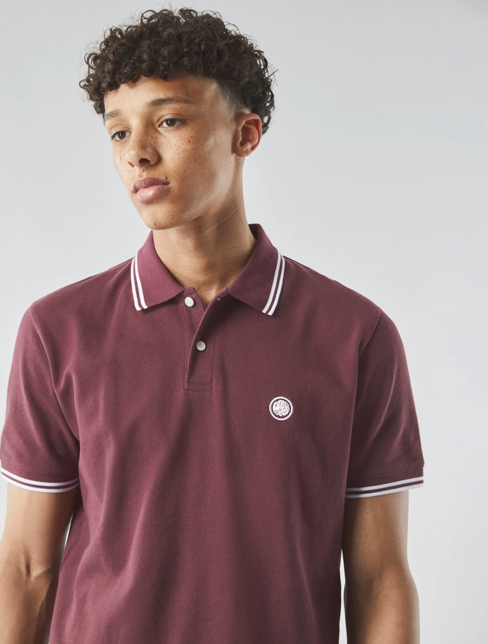 Pretty Green Barton Polo Shirt Burgundy Hot