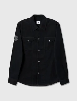 Pretty Green Benett Corduroy Shirt Black Hot