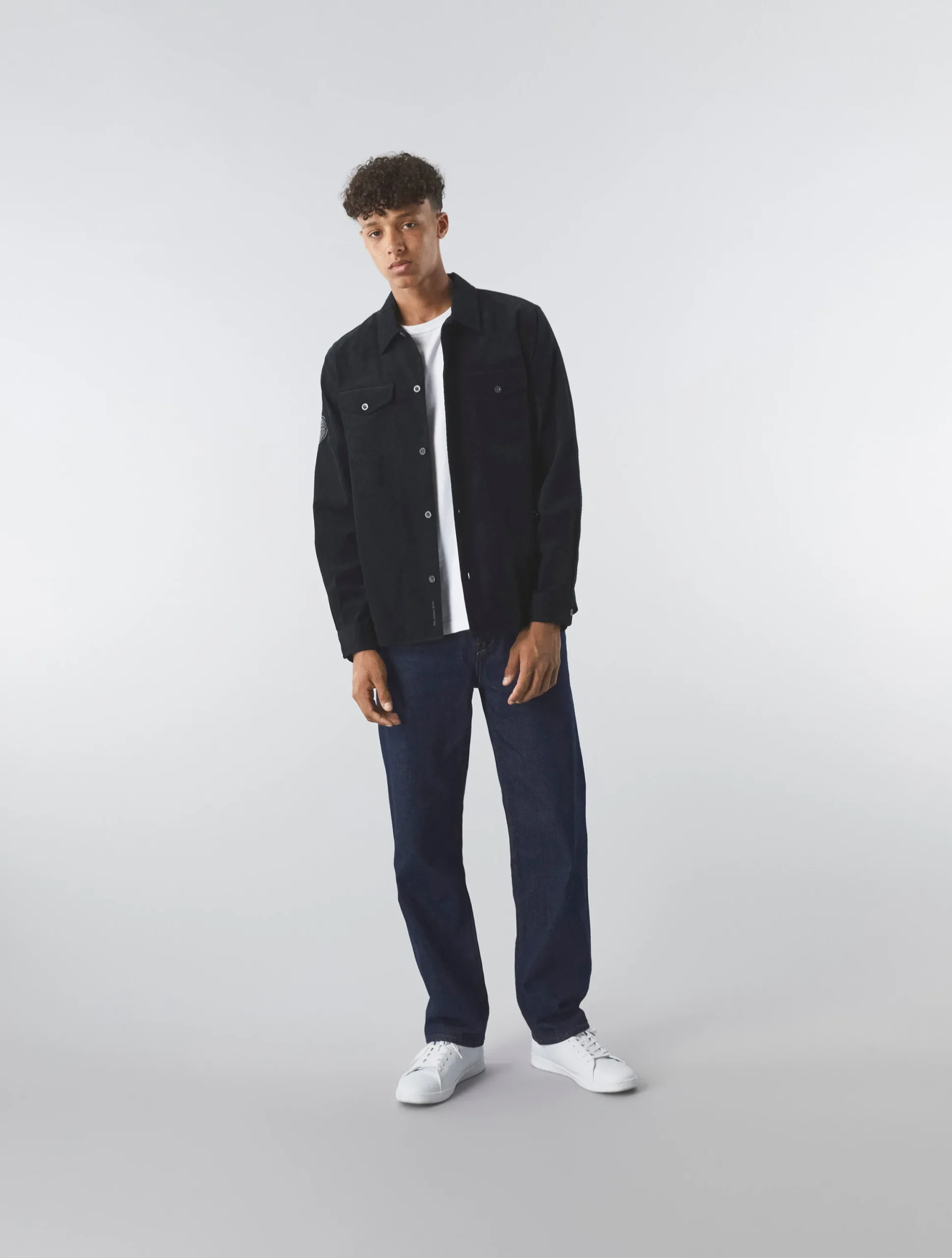 Pretty Green Benett Corduroy Shirt Black Hot