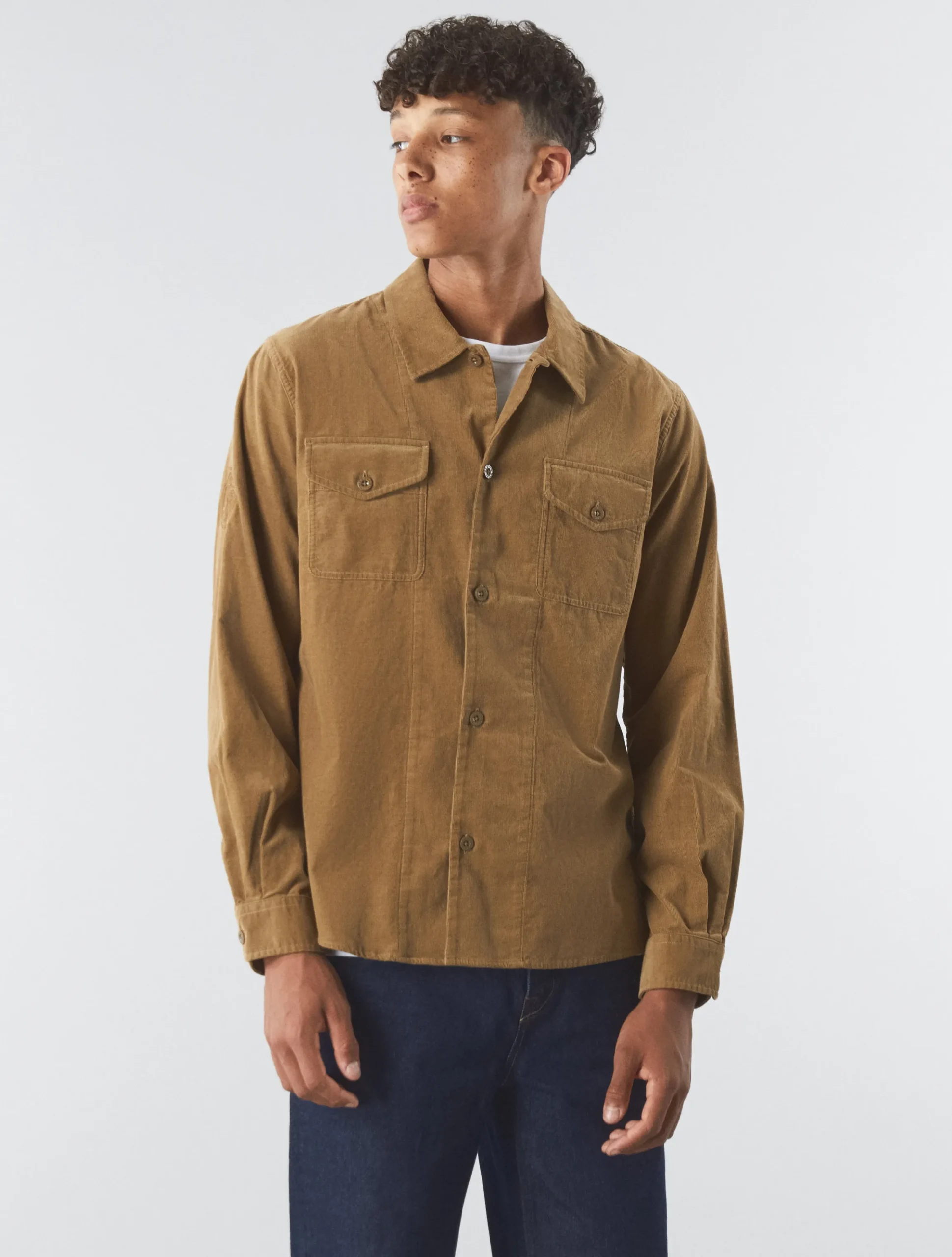 Pretty Green Benett Corduroy Shirt Sand Online