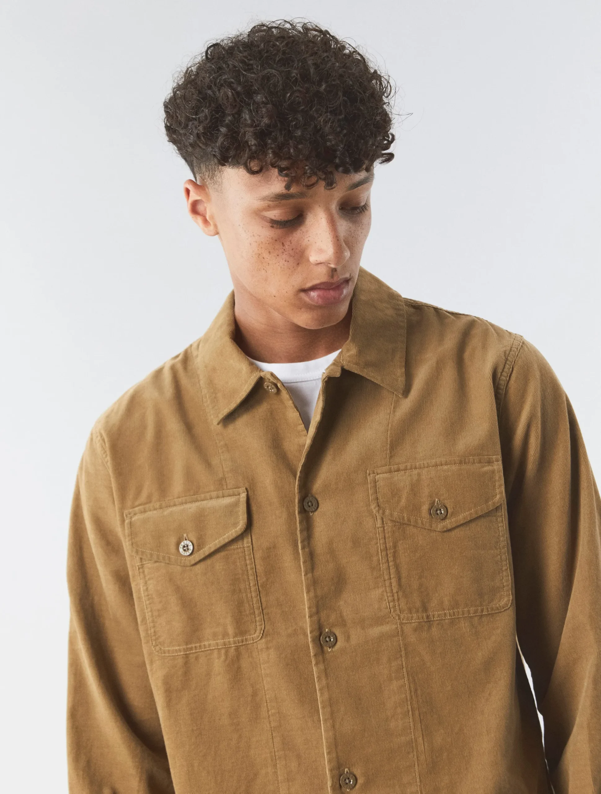 Pretty Green Benett Corduroy Shirt Sand Online