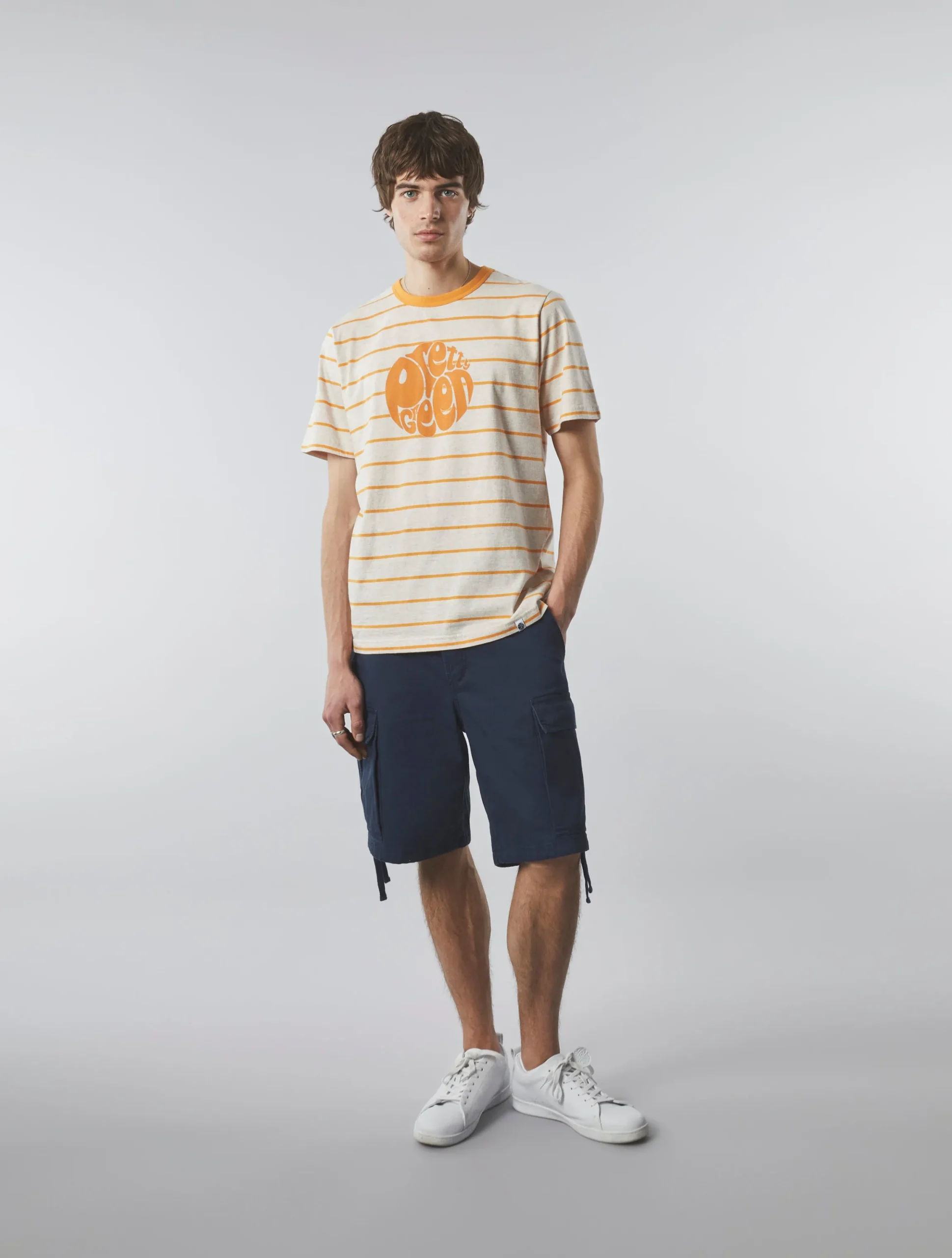 Pretty Green Capella Stripe Logo T-shirt Flash Sale