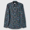 Pretty Green Dark Grey Wonderwall Paisley Shirt Sale