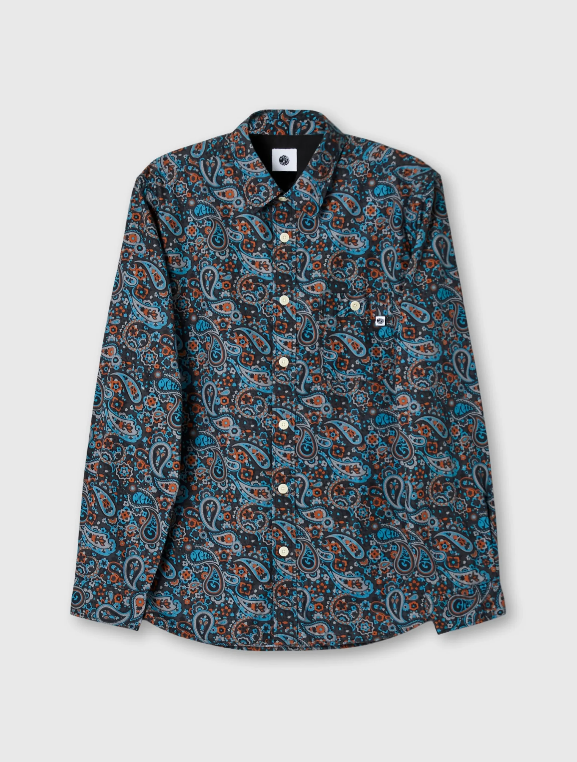Pretty Green Dark Grey Wonderwall Paisley Shirt Sale