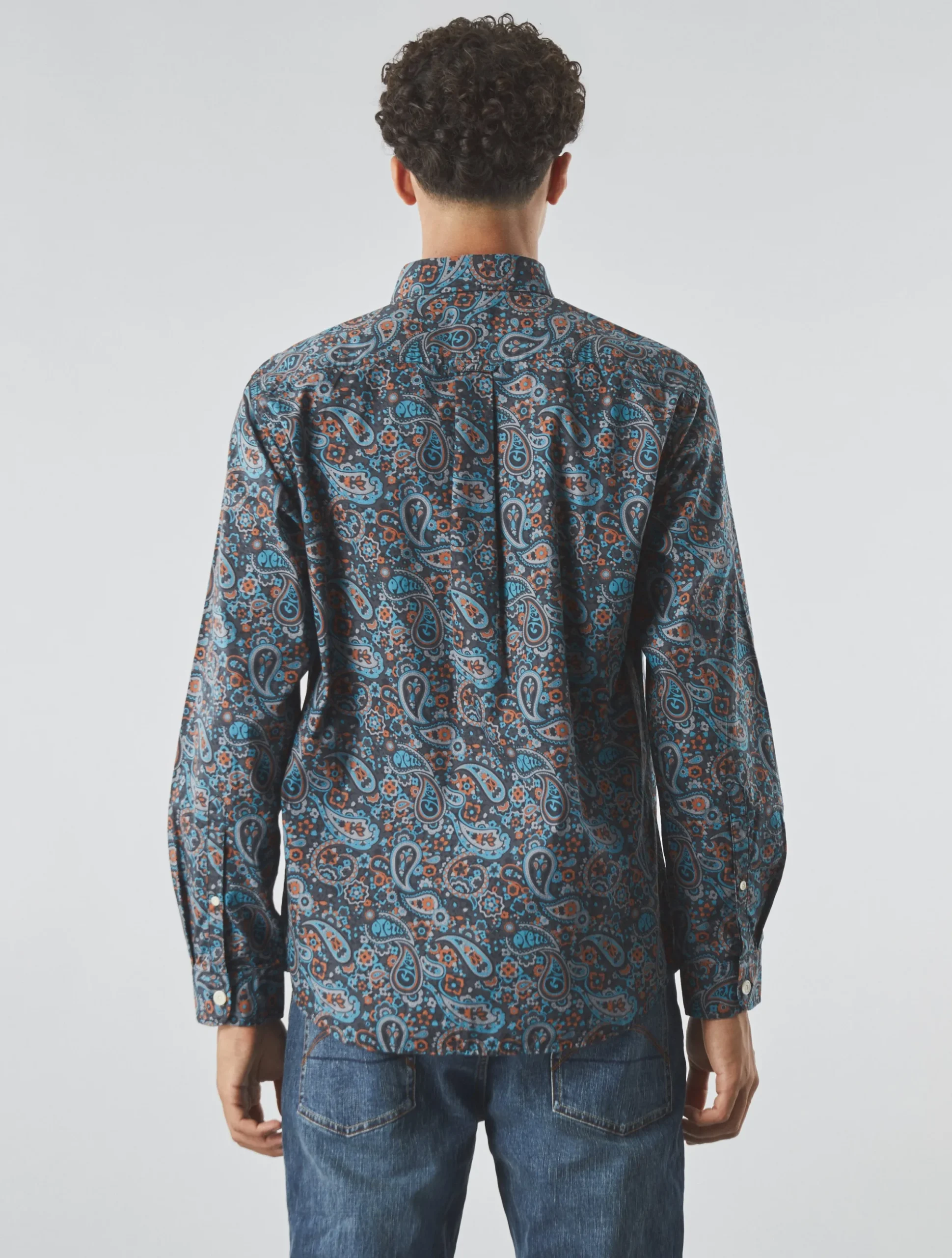 Pretty Green Dark Grey Wonderwall Paisley Shirt Sale