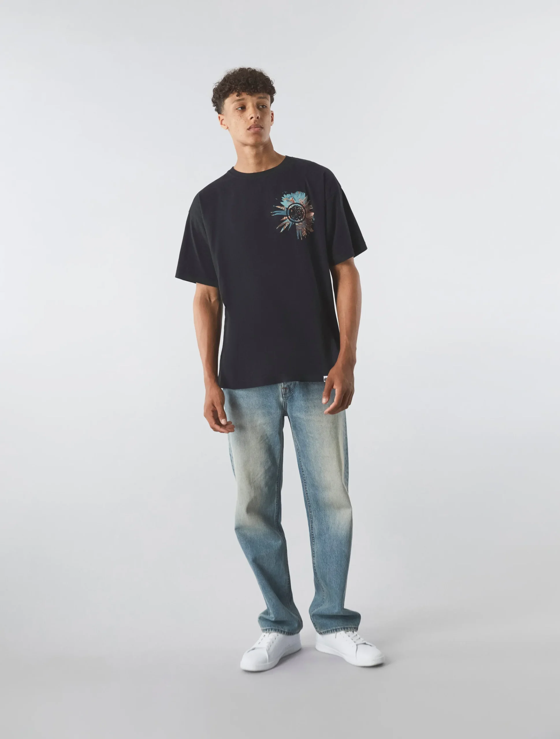 Pretty Green Distort Oversized T-shirt Hot