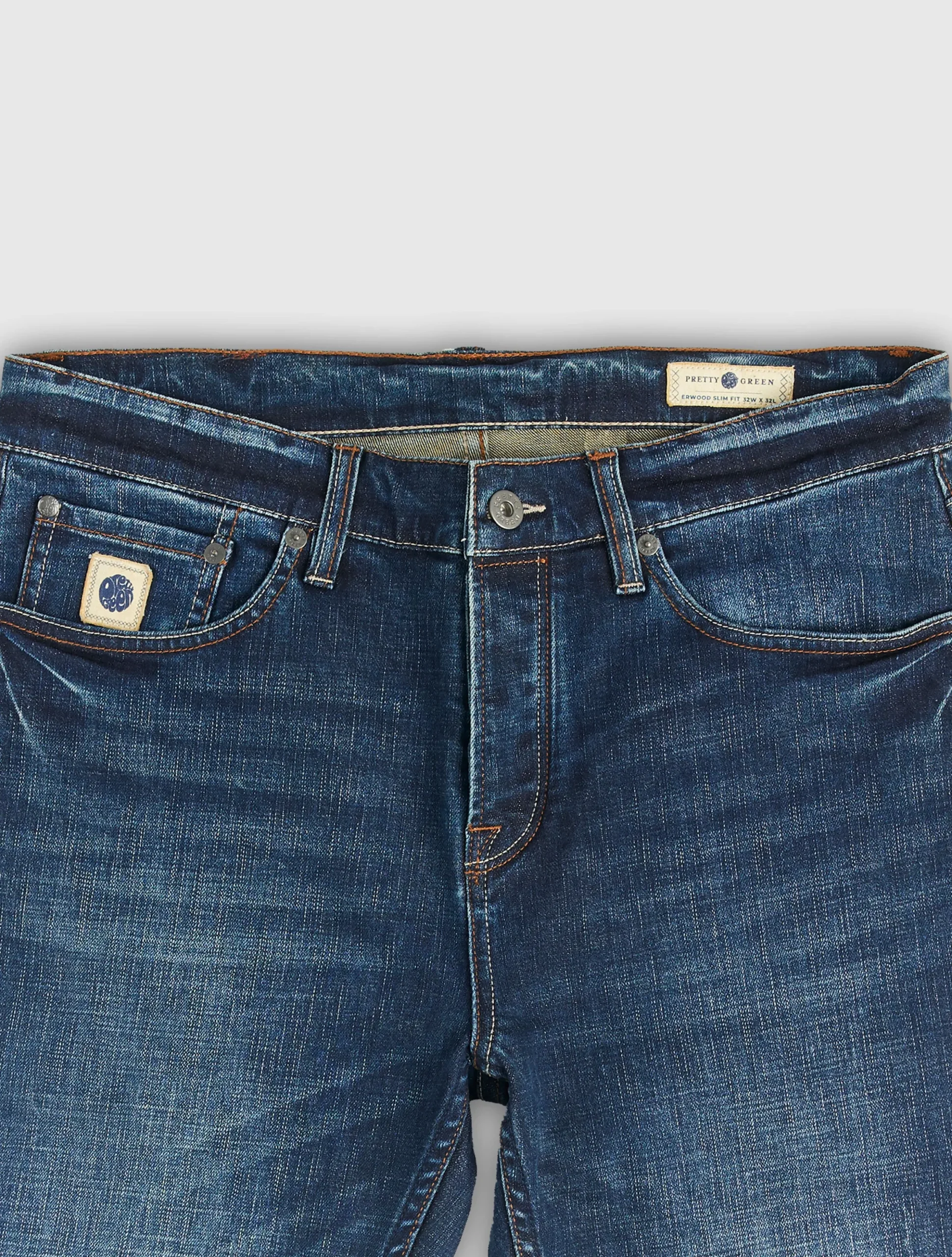 Pretty Green Erwood Slim Fit Jeans 6MonthWash Flash Sale