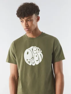 Pretty Green Gillespie T-shirt Khaki Sale