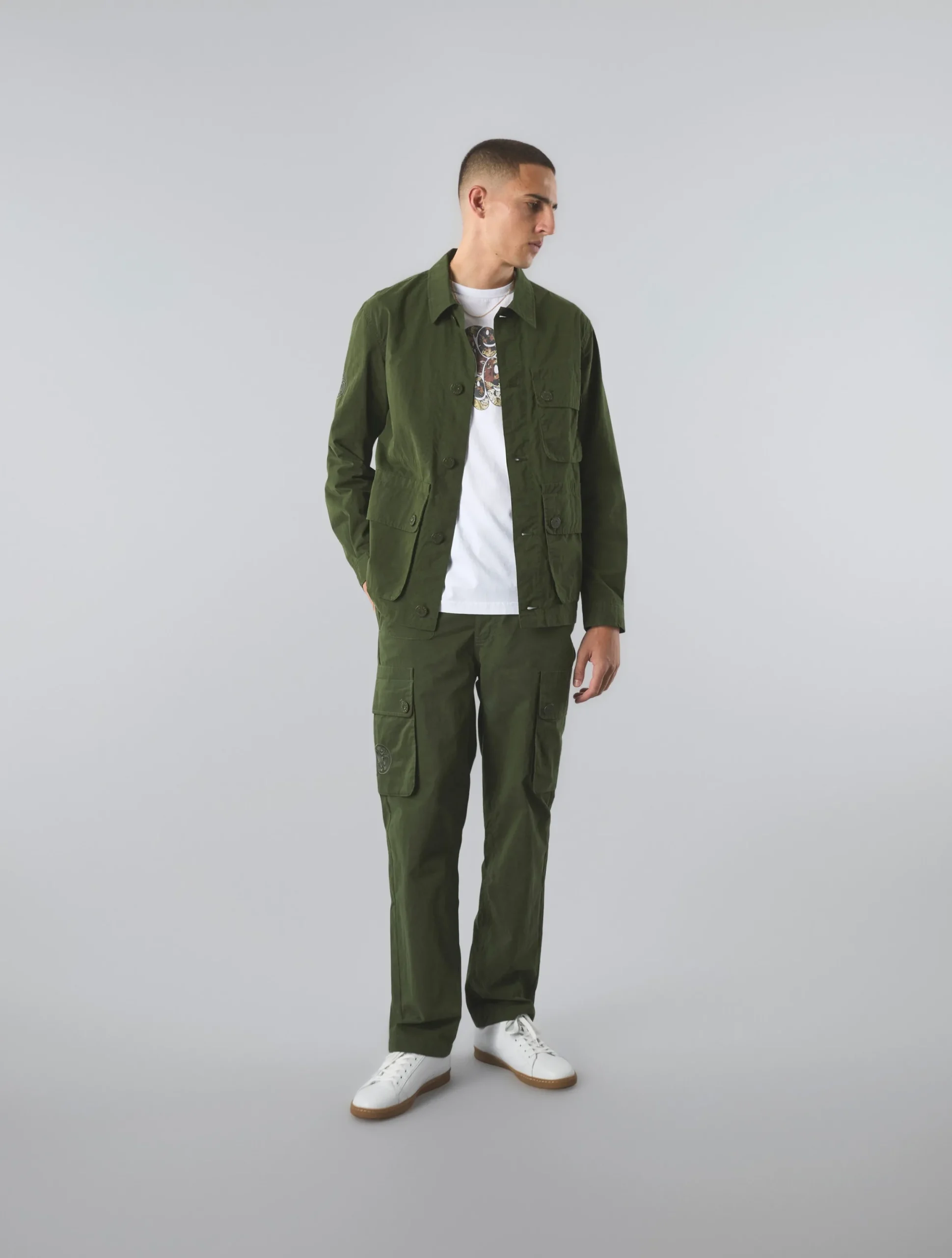 Pretty Green Heathen Cargo Trousers Khaki Online