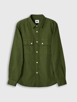 Pretty Green Heathen Texture Shirt Khaki Best Sale