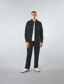 Pretty Green Heathen Texture Shirt Black Best Sale