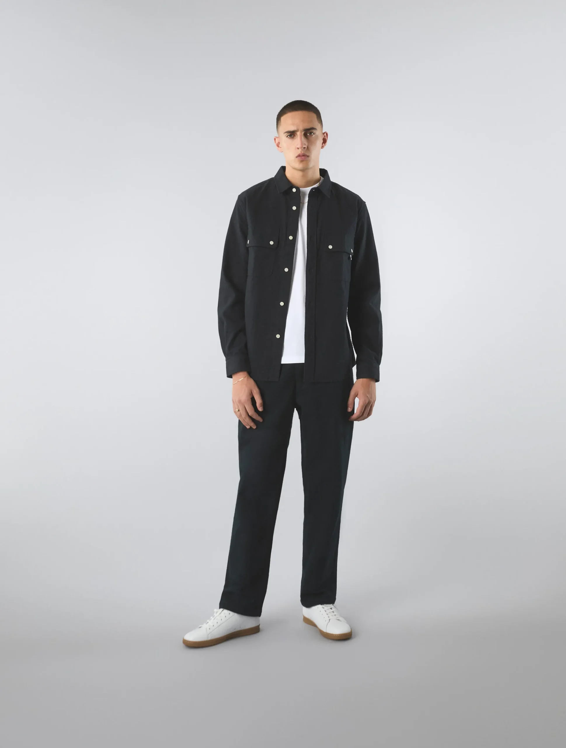 Pretty Green Heathen Texture Shirt Black Best Sale