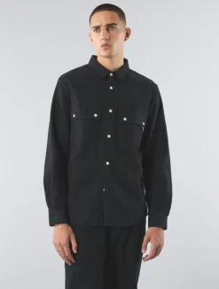 Pretty Green Heathen Texture Shirt Black Best Sale