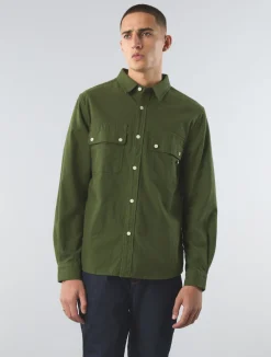 Pretty Green Heathen Texture Shirt Khaki Best Sale