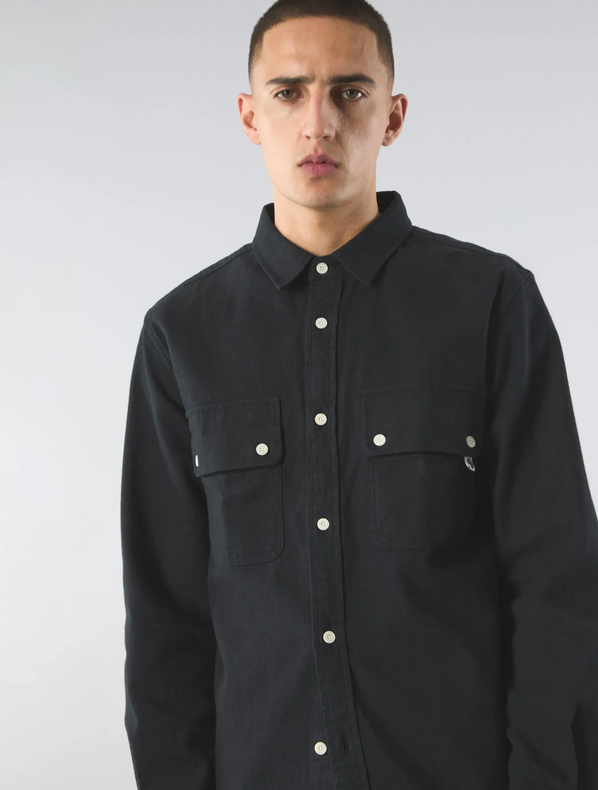 Pretty Green Heathen Texture Shirt Black Best Sale