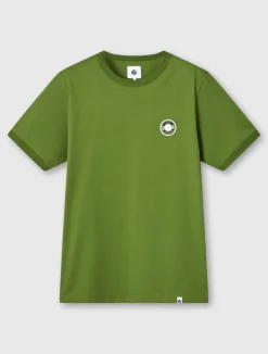 Pretty Green Live Forever Badge Tshirt Green Cheap