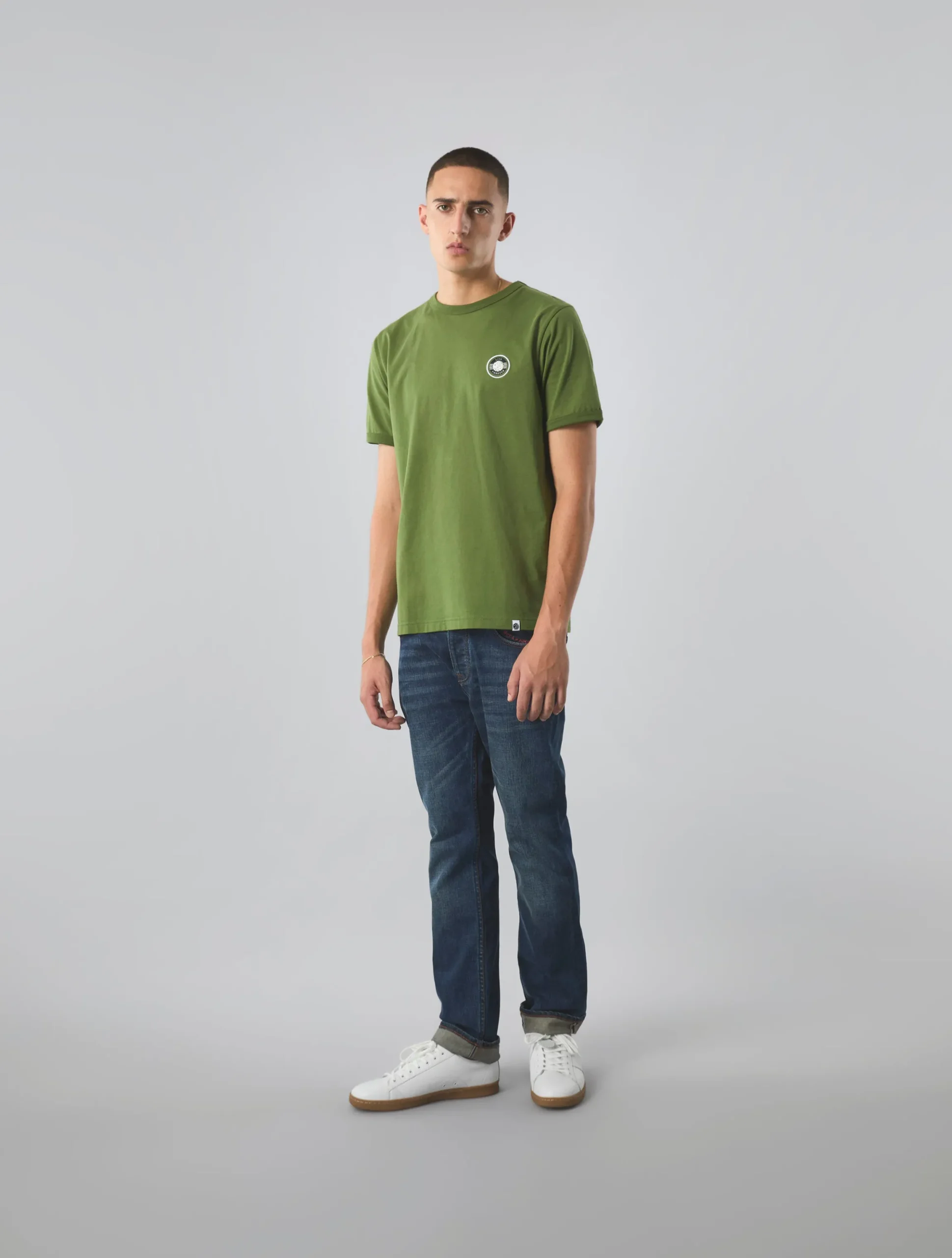Pretty Green Live Forever Badge Tshirt Green Cheap