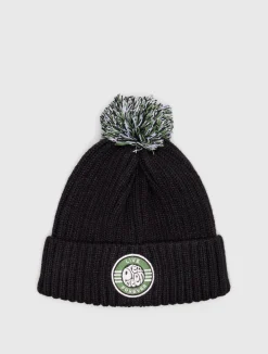 Pretty Green Live Forever Bobble Hat Black Best