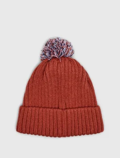Pretty Green Live Forever Bobble Hat Red New