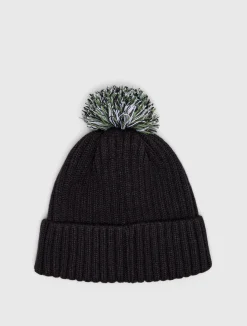 Pretty Green Live Forever Bobble Hat Black Best