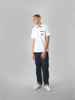 Pretty Green Live Forever Pocket Polo White Store