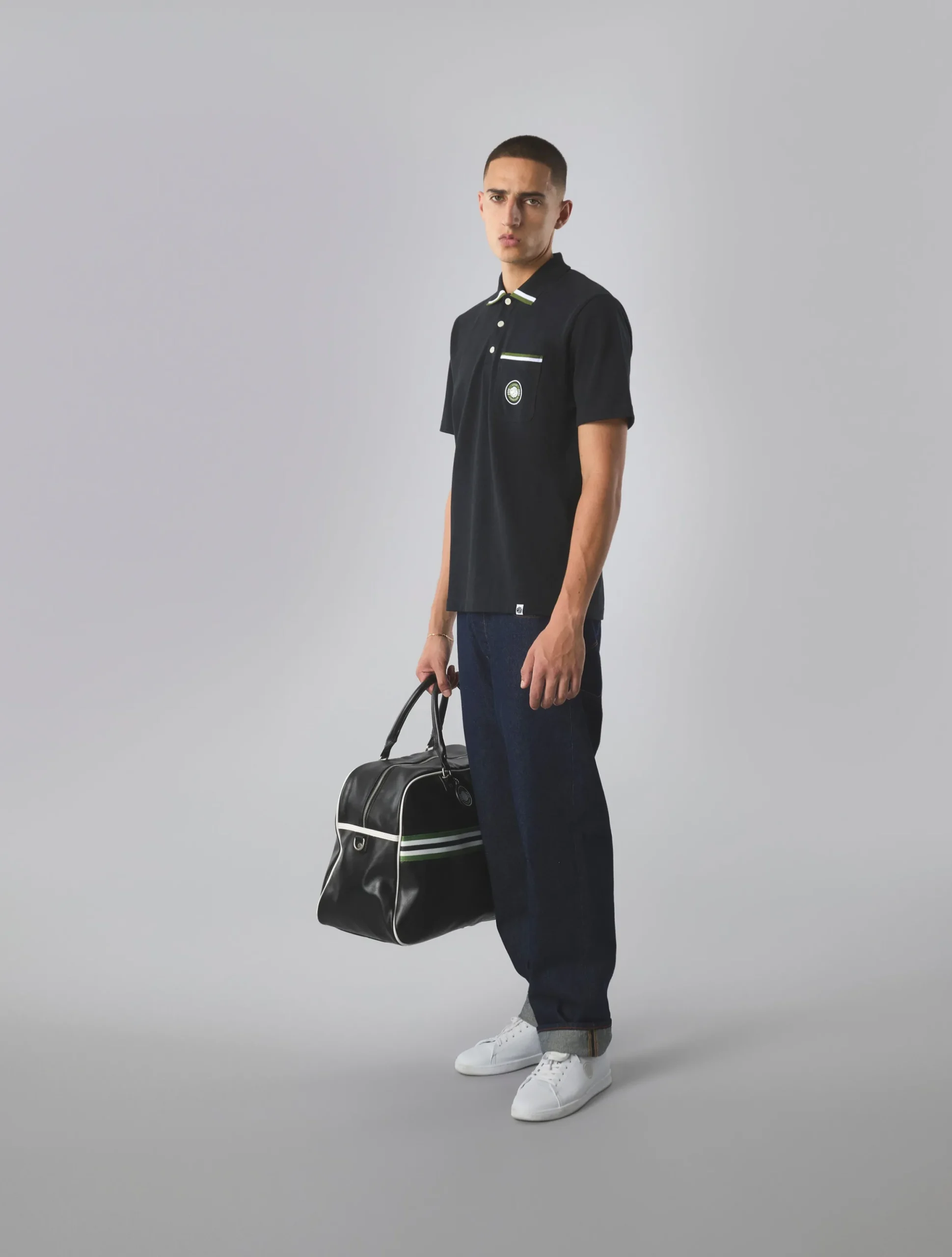 Pretty Green Live Forever Pocket Polo Black Outlet