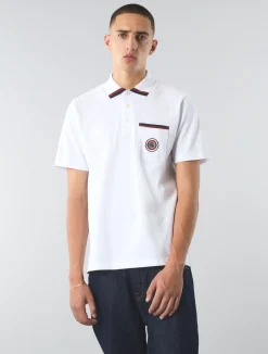Pretty Green Live Forever Pocket Polo White Store