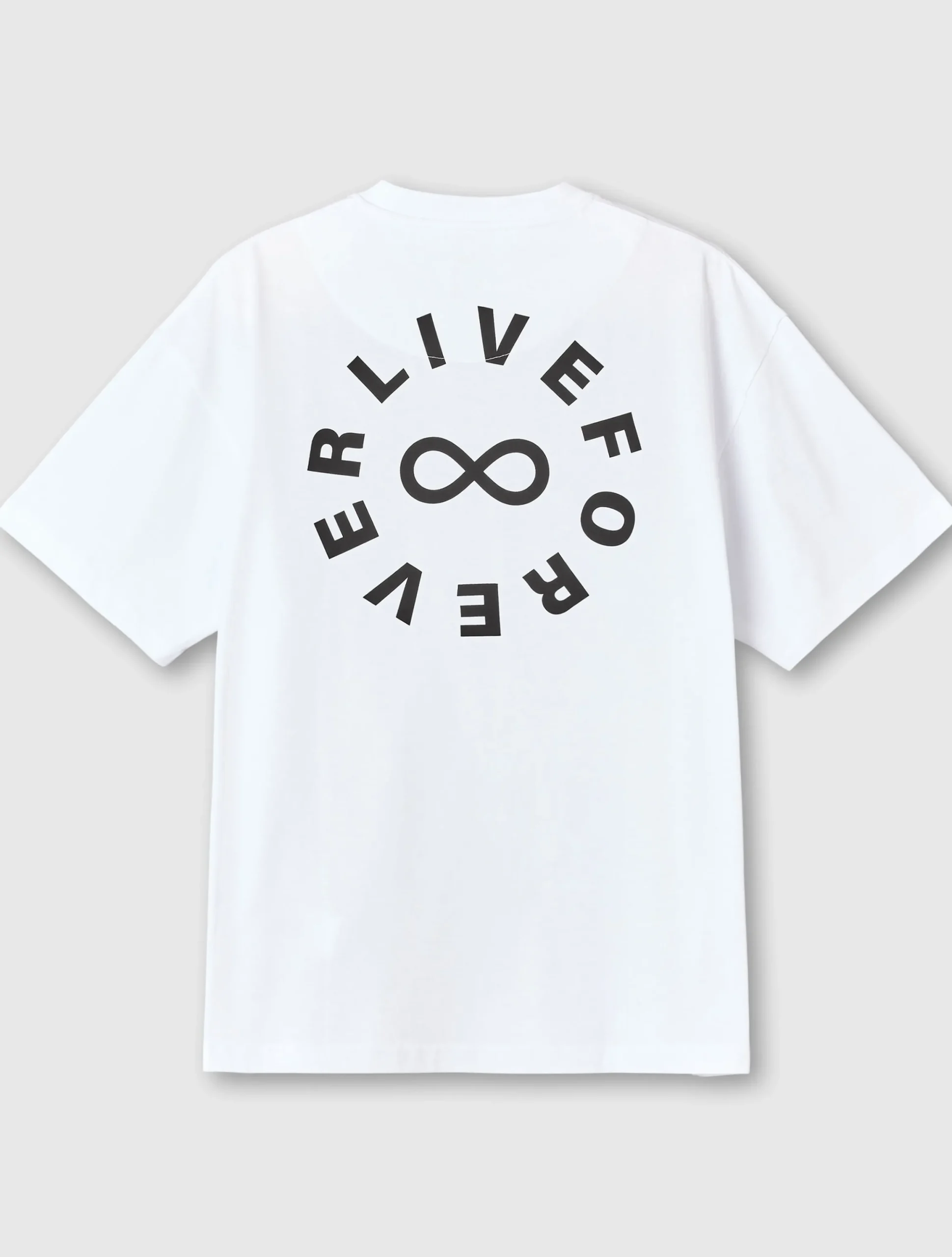 Pretty Green Live Forever Text Logo T-Shirt White Sale