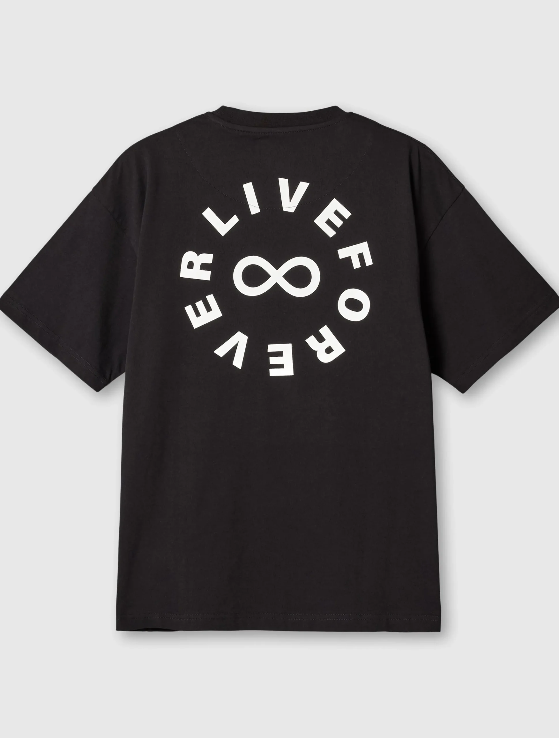 Pretty Green Live Forever Text Logo T-Shirt Black Store