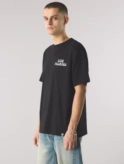 Pretty Green Live Forever Text T-Shirt Black Store