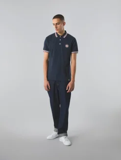 Pretty Green Live Forever Tipped Polo Navy Shop