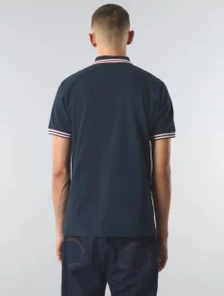 Pretty Green Live Forever Tipped Polo Navy Shop