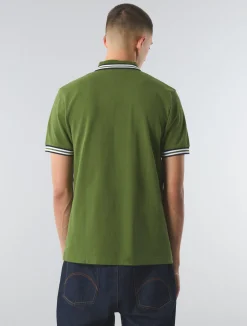 Pretty Green Live Forever Tipped Polo Green Store