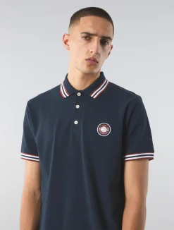 Pretty Green Live Forever Tipped Polo Navy Shop