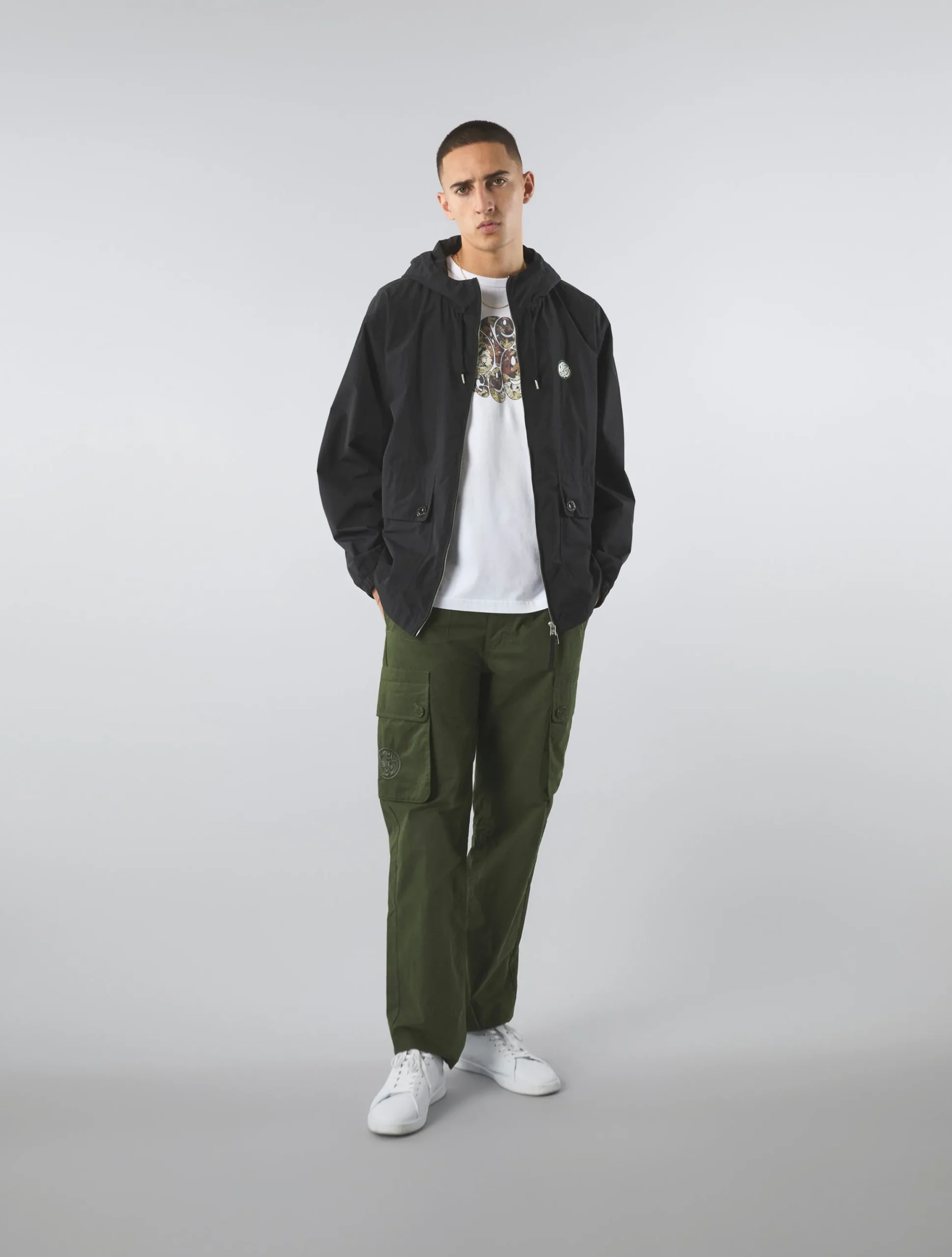 Pretty Green Live Forever Zip Up Jacket Black Outlet