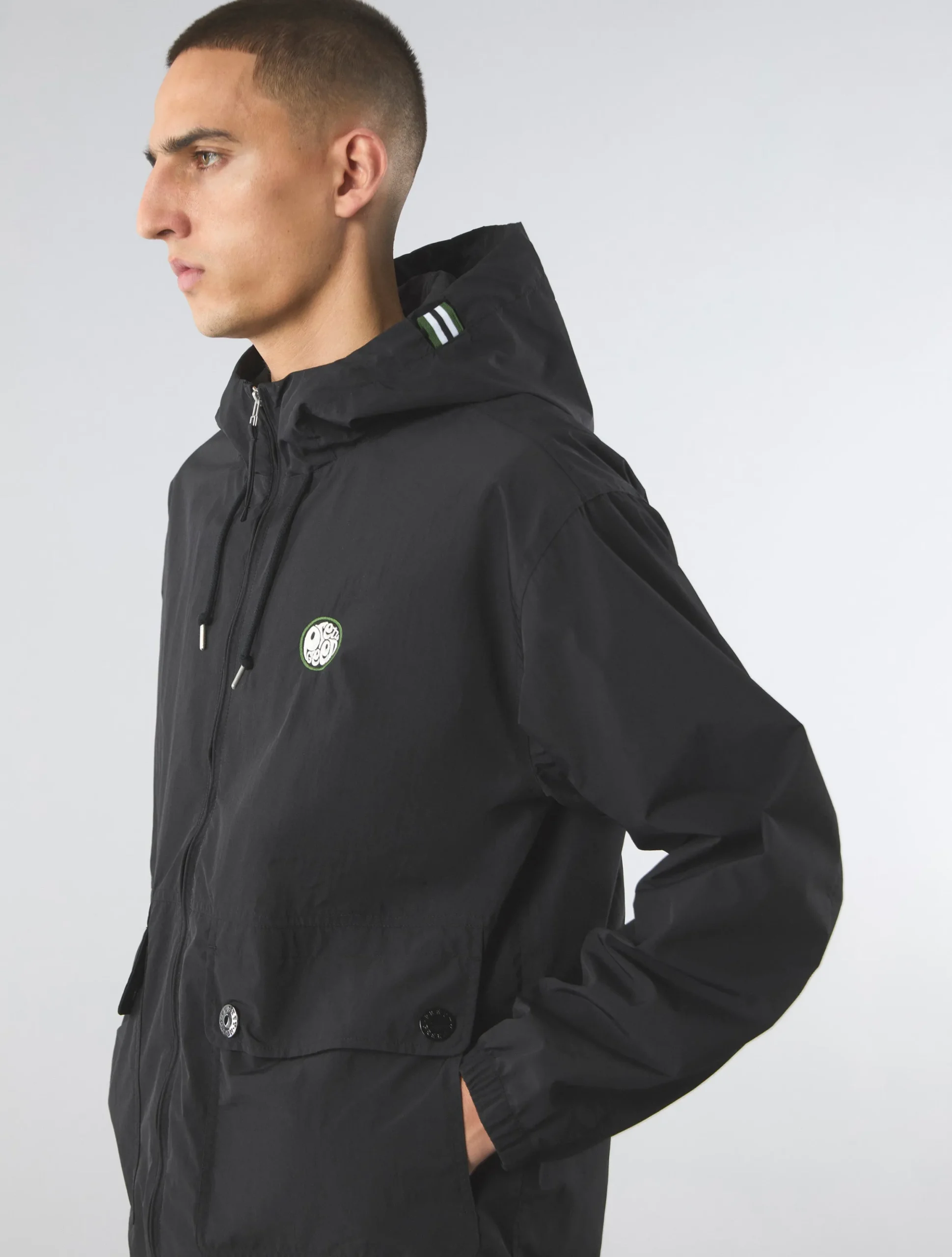 Pretty Green Live Forever Zip Up Jacket Black Outlet