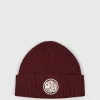 Pretty Green Logo Knit Beanie Burgundy Hot