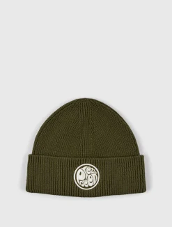 Pretty Green Logo Knit Beanie Khaki Fashion