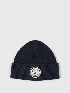 Pretty Green Logo Knit Beanie Navy Sale