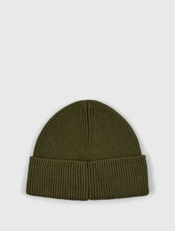 Pretty Green Logo Knit Beanie Khaki Fashion