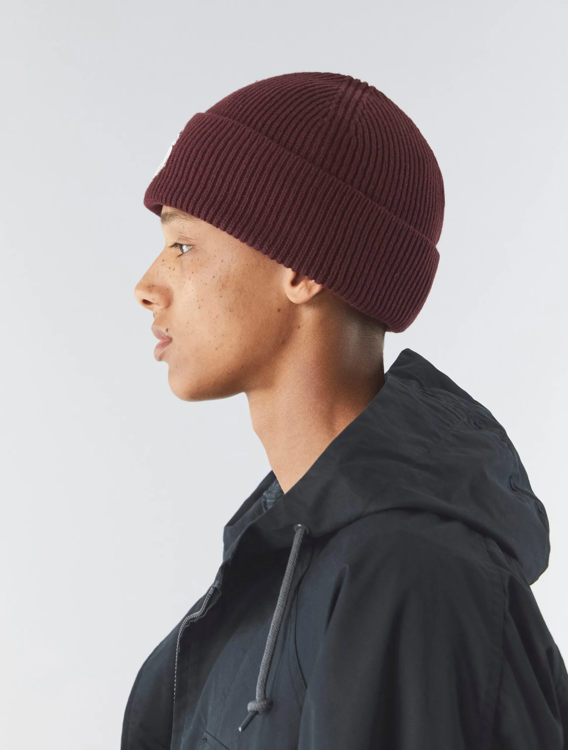 Pretty Green Logo Knit Beanie Burgundy Hot