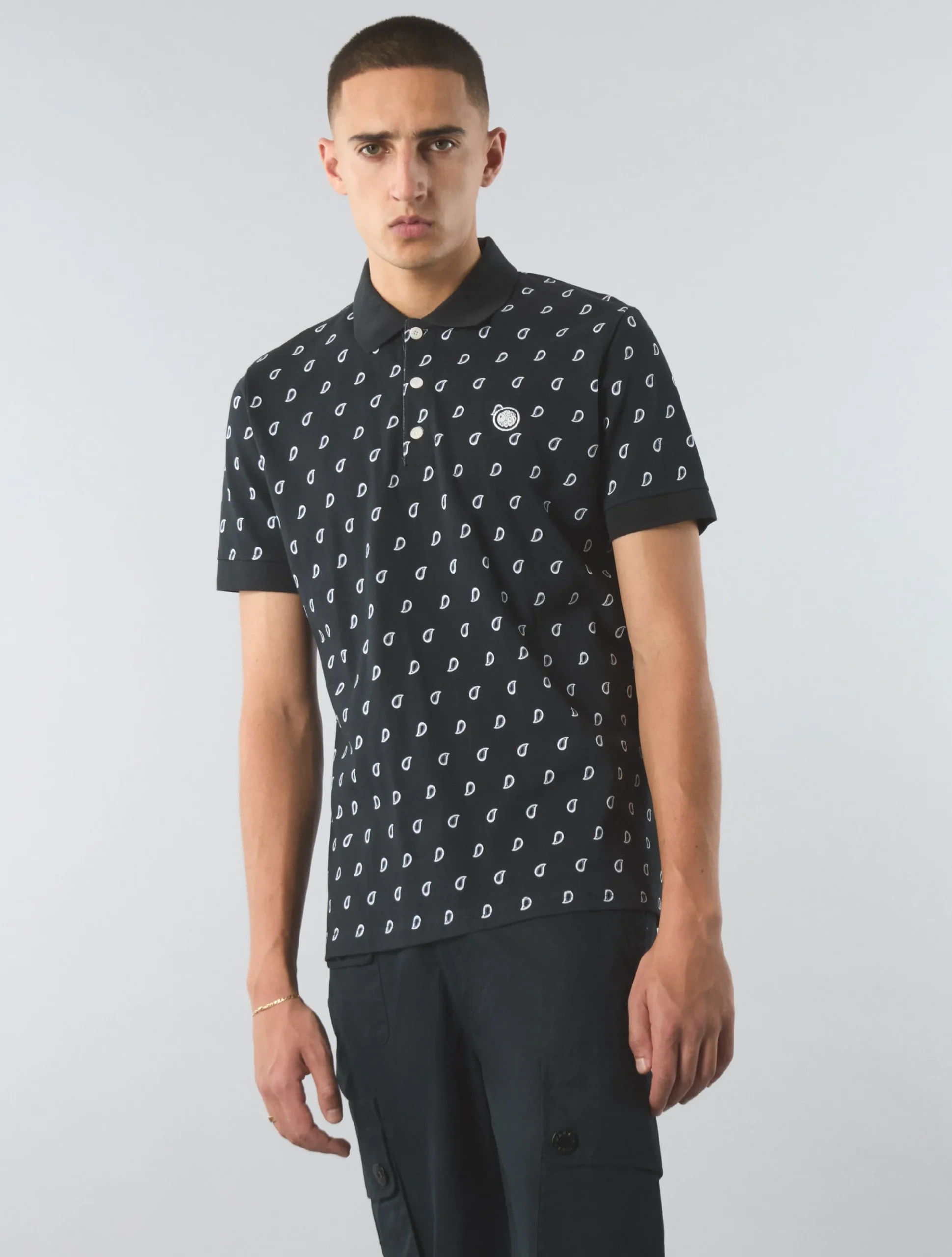 Pretty Green Maddox Paisley Motif Polo Outlet