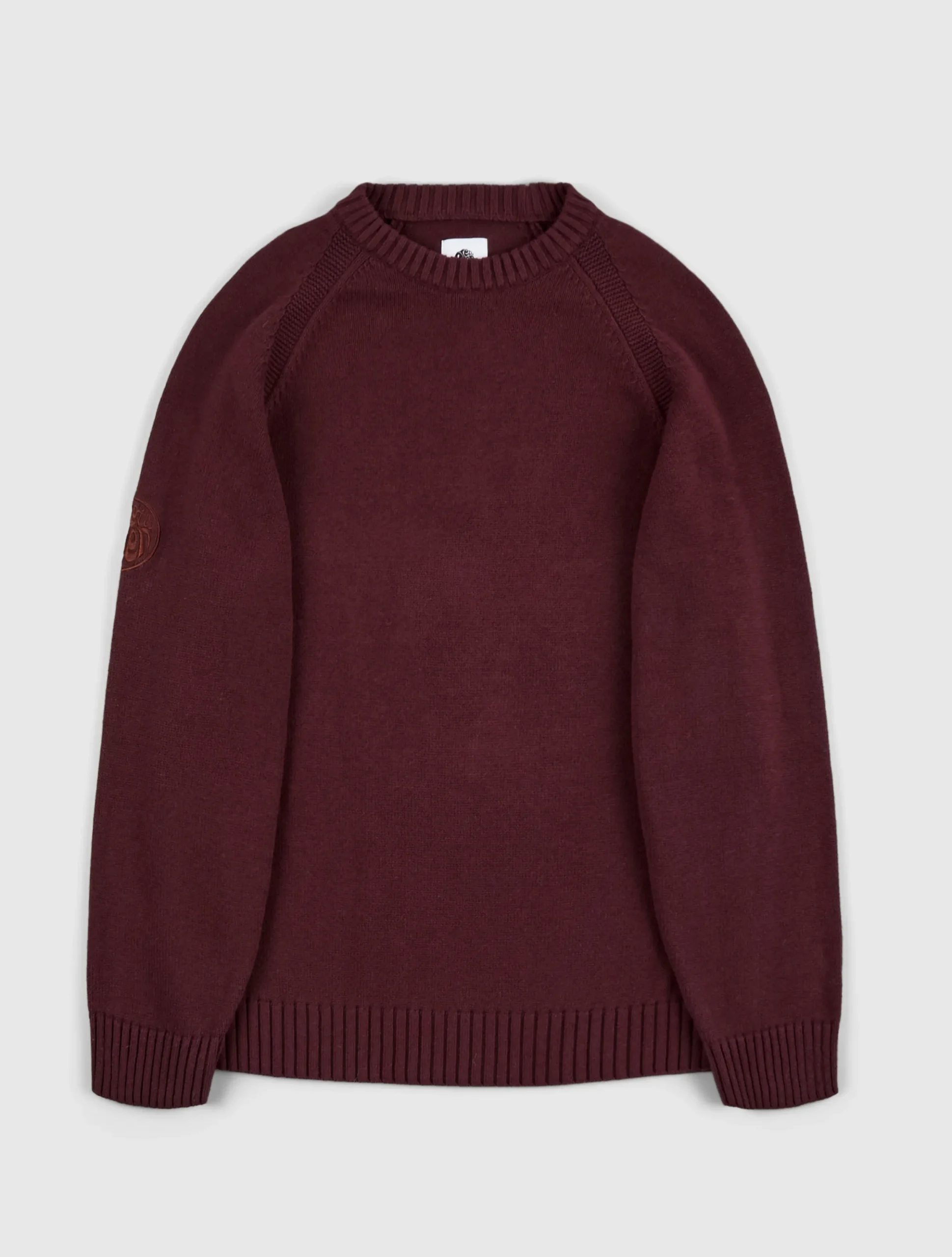 Pretty Green Mason Crew Knit Burgundy Outlet