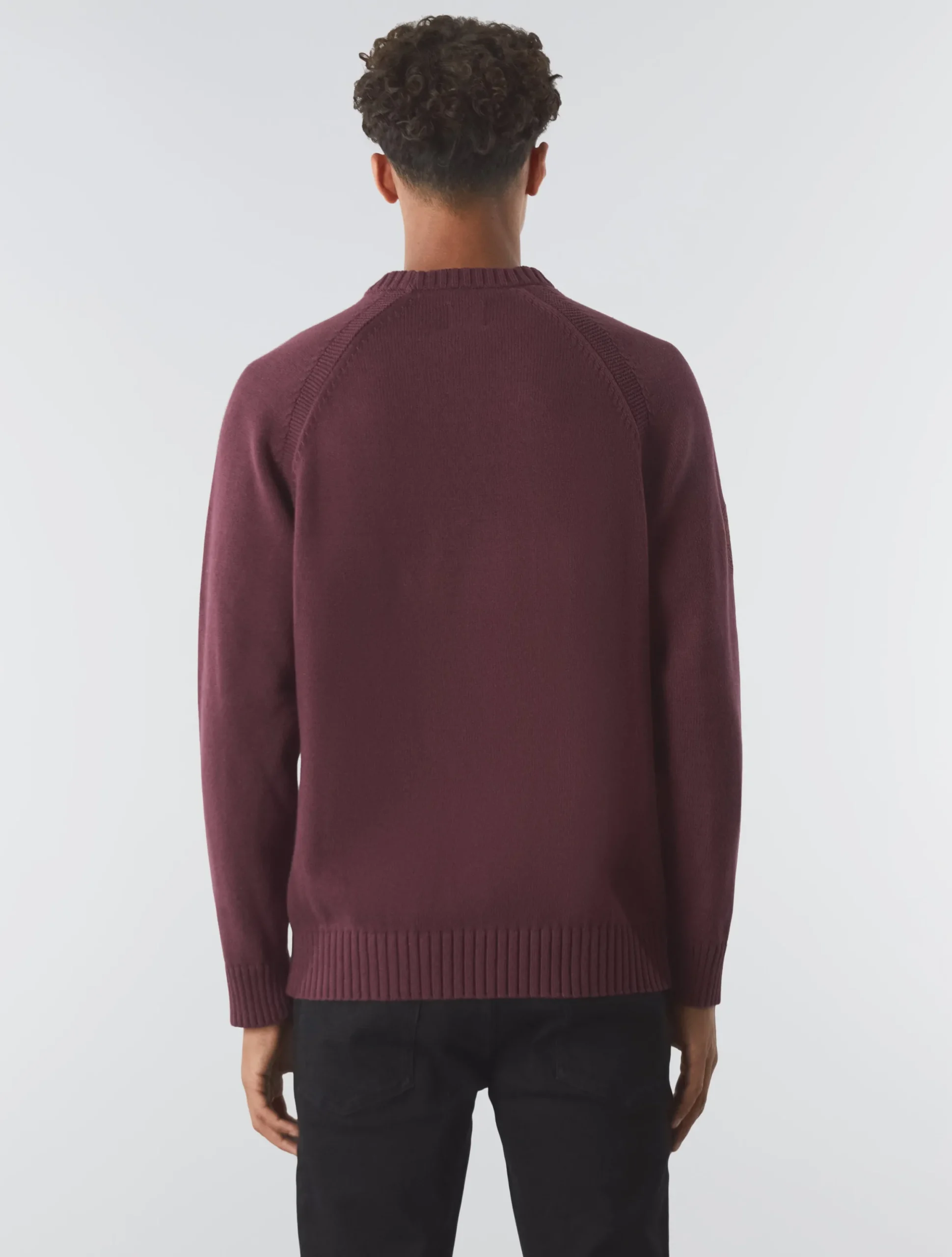 Pretty Green Mason Crew Knit Burgundy Outlet